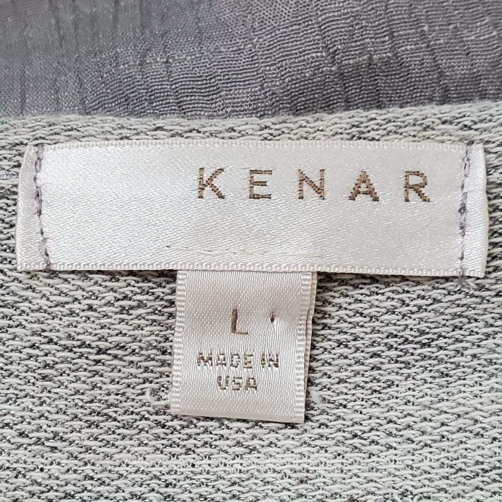 Kenar Women's Gray Pullover Mixed Media Knit High-Low Long Sleeve Top Size L - Picture 10 of 11